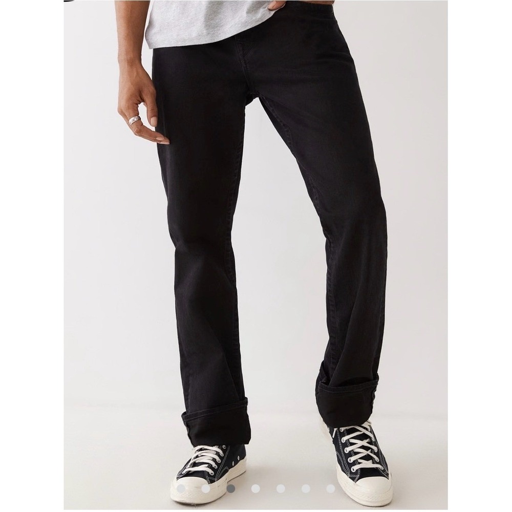 True Religion Ricky Relaxed Straight Black Jeans 30x32